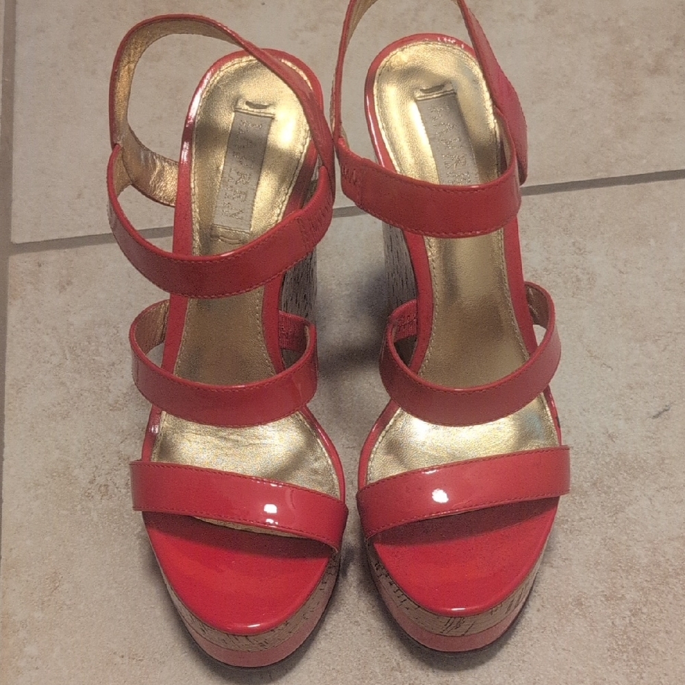 Lauren Ralph Lauren Red Platform Sandals